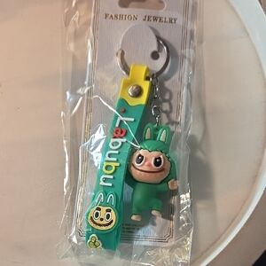5 For 25 Green  Labubu Character Keychain Strap -